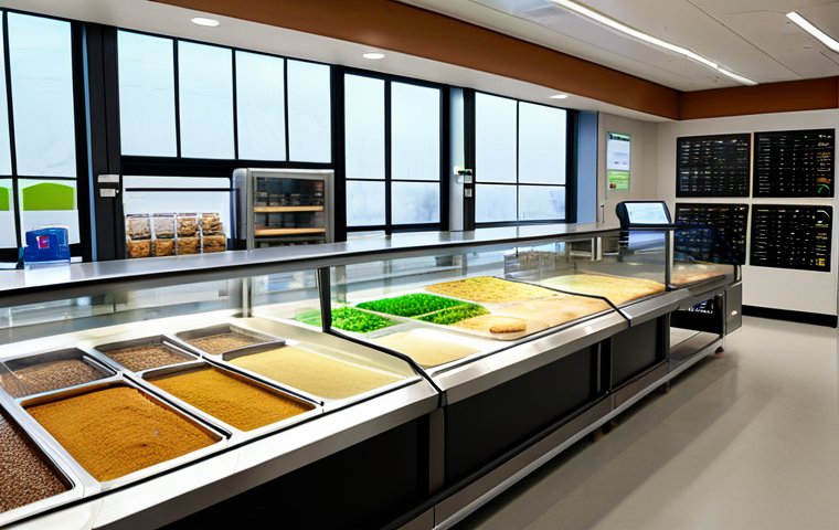 제과제빵 업계에서 선호하는 기술 - **Automated Dough Perfection:**
    "A wide shot inside a modern, pristine bakery. In the foreground...