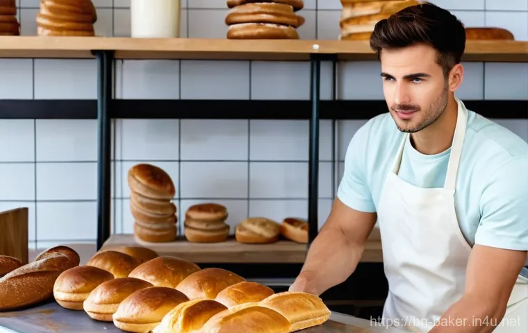 제과제빵 자격증 시험 준비물 체크리스트 - A high-angle, detailed shot of an impeccably organized baking workstation on a clean, light-toned co...