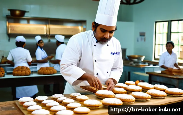 제과제빵 학원 선택 기준 - A professional bakery classroom setting in Bangladesh, featuring an experienced Bengali instructor d...