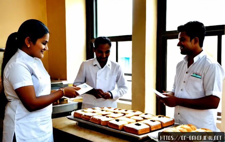 제과제빵 업계에서의 네트워킹 방법 - Photorealistic networking gathering inside a warm modern artisan bakery in Bangladesh, diverse Benga...